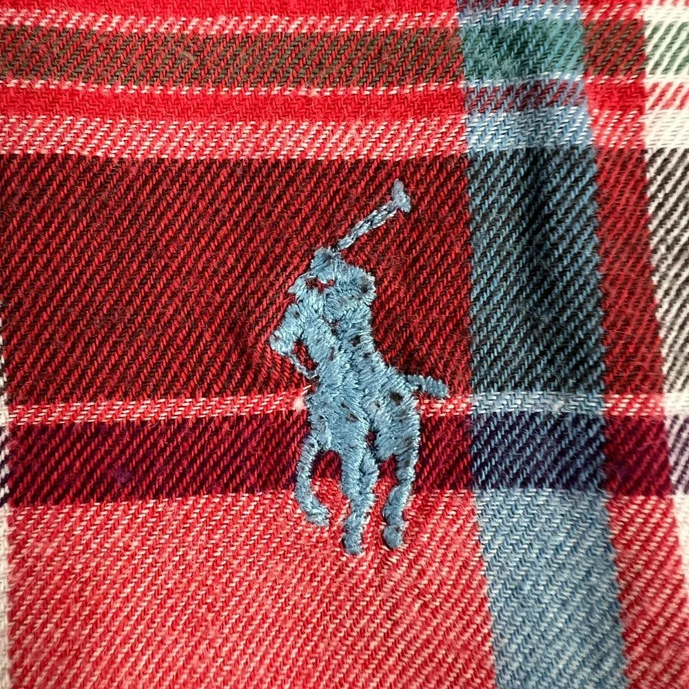 Ralph Lauren Shirt Boys Medium Red Plaid Long Sleeve Button Down School Casual